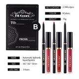 [5 credit] Fit scolor 3+3 matte non stick cup lip gloss Lipliner combination 6-Piece set