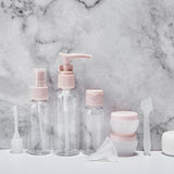 Travel Bottles Kit, Leak Proof Portable Toiletry Containers Set, Clear Flight Size Cosmetic Containers for Lotion, Shampoo, Cream, Soap, Set of 7，50ml 80ml 10g lotion bottle portable cream bottle spray empty bottle